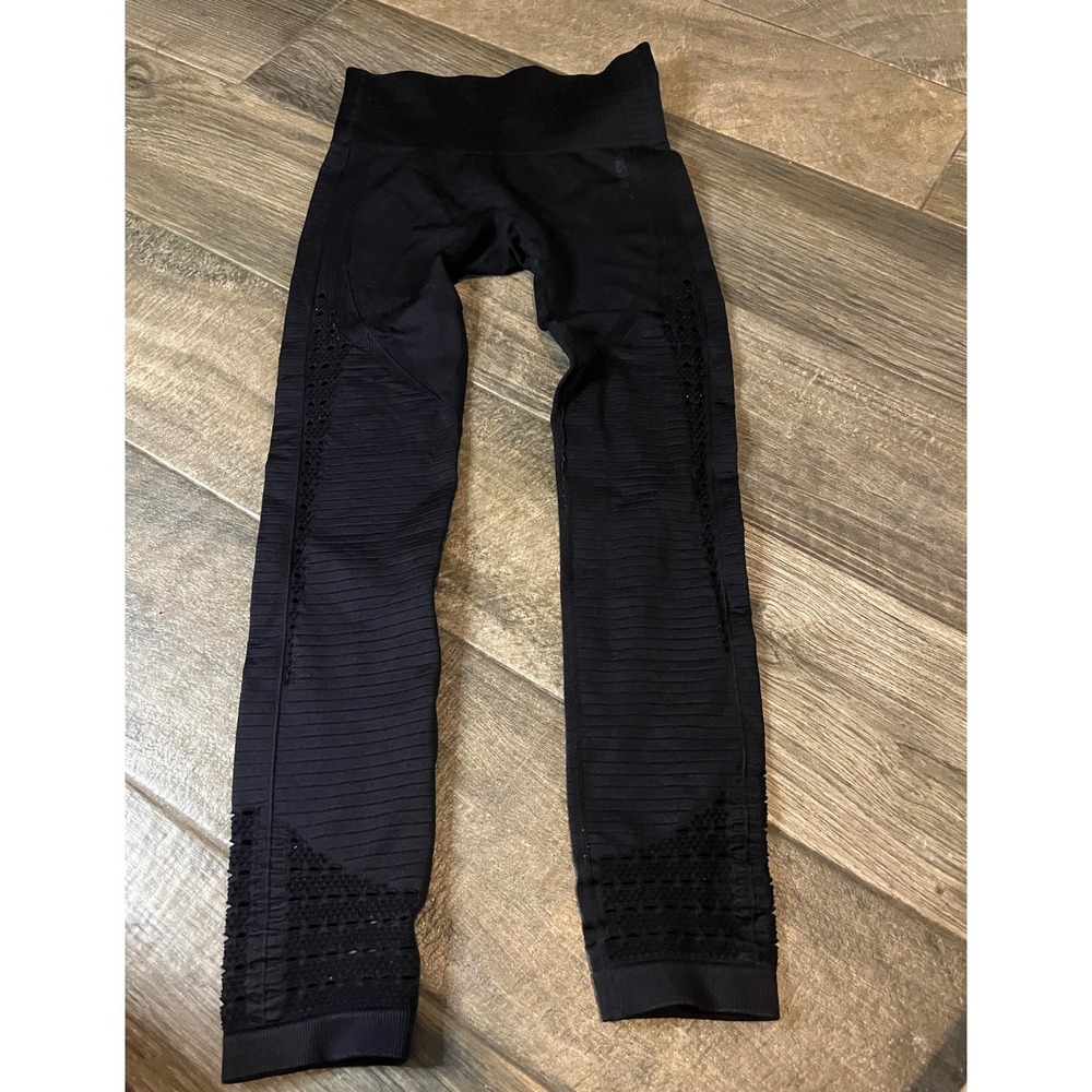 Gymshark Energy Seamless Leggings Black High Waisted Eyelet XS